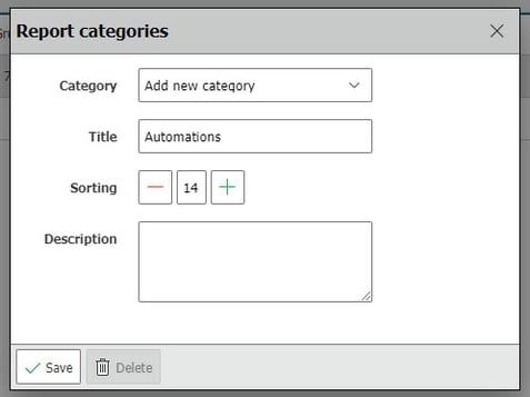 CSV Export: Report Categories