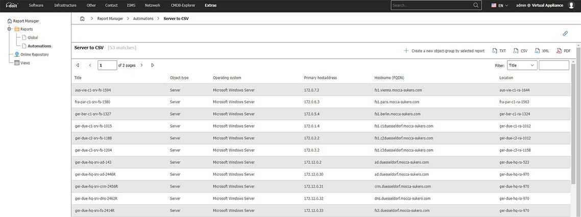 CSV Export: Report Server to CSV