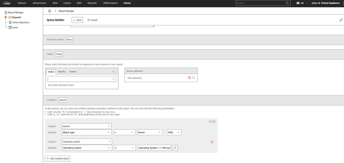 Object Groups in i-doit pro: Report for dynamic group