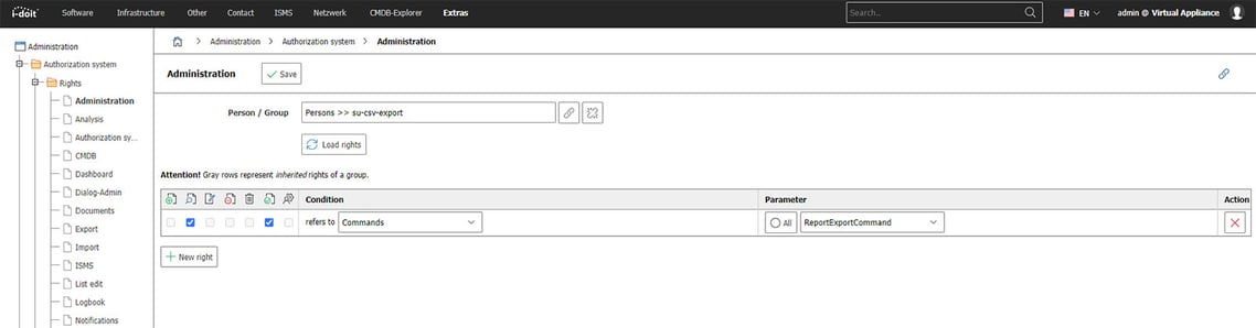 CSV Export: New user permissions