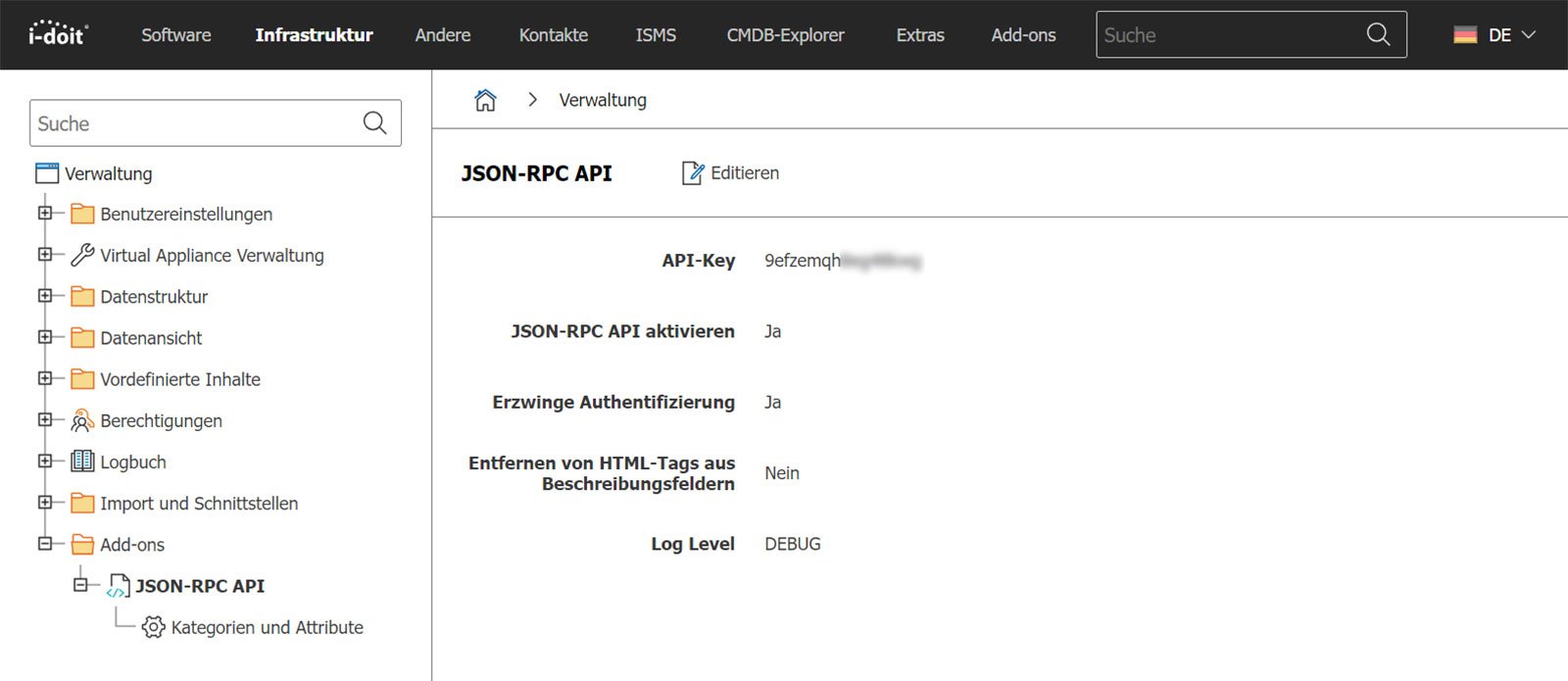 Der API-Key in i-doit pro