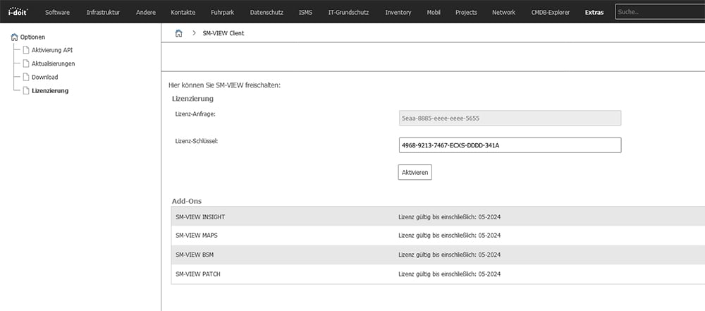 SM-VIEW Patch Lizenzierung