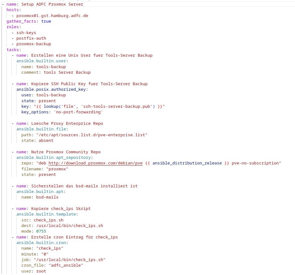 Quelltext Ansible Playbook