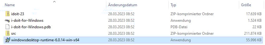 Windows Explorer - Entpacktes ZIP-Archiv für den i-doit pro Windows-Installer
