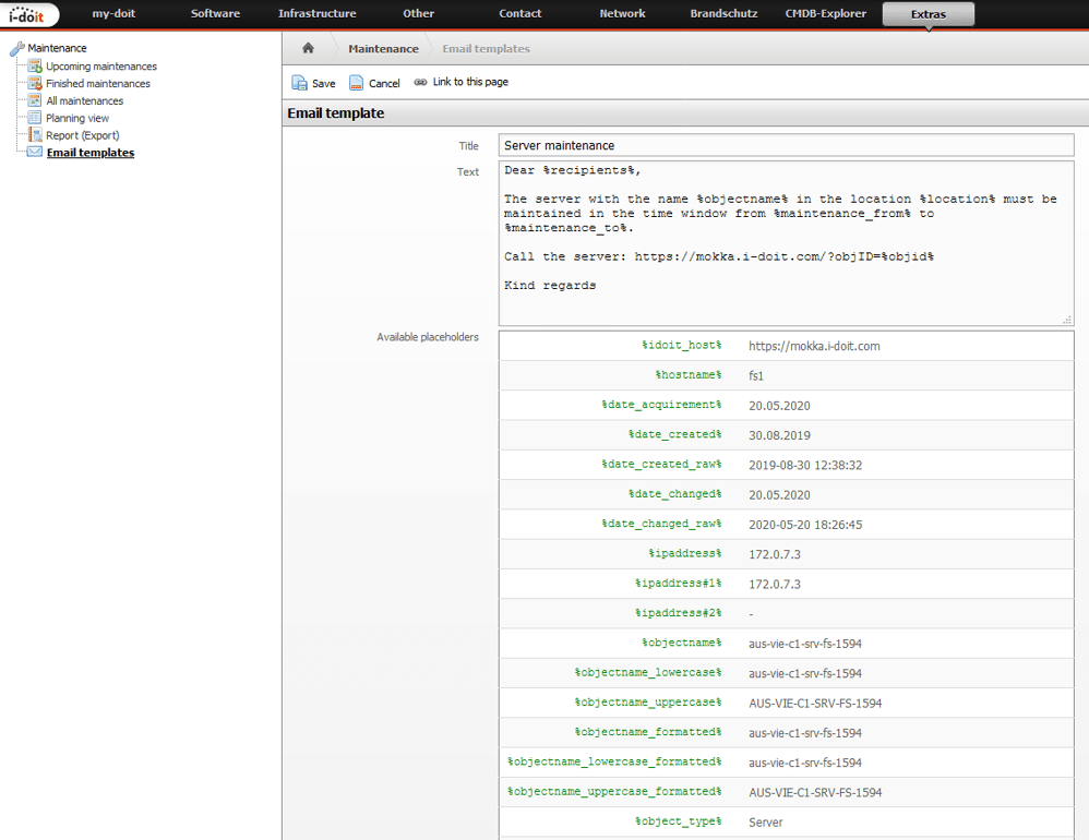 maintenance-mail-templates
