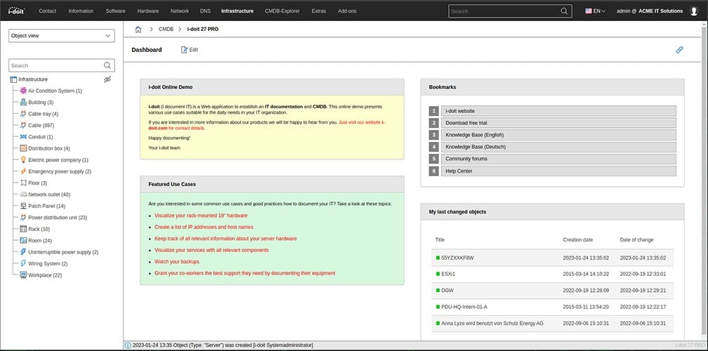 i-doit pro Eval Dashbord